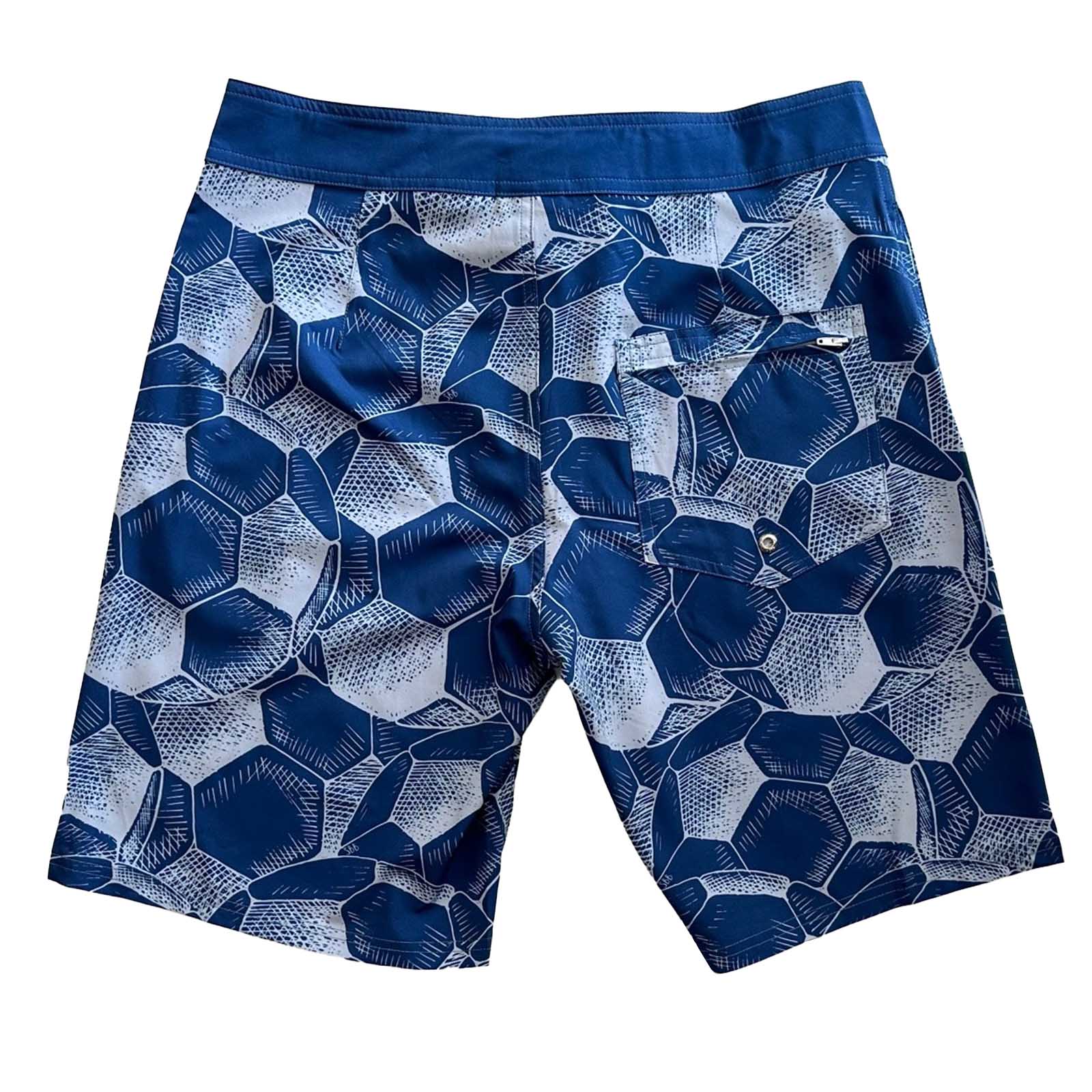 Mens Surfer Boardies from Recycled Plastic Bottles, Baller football print back