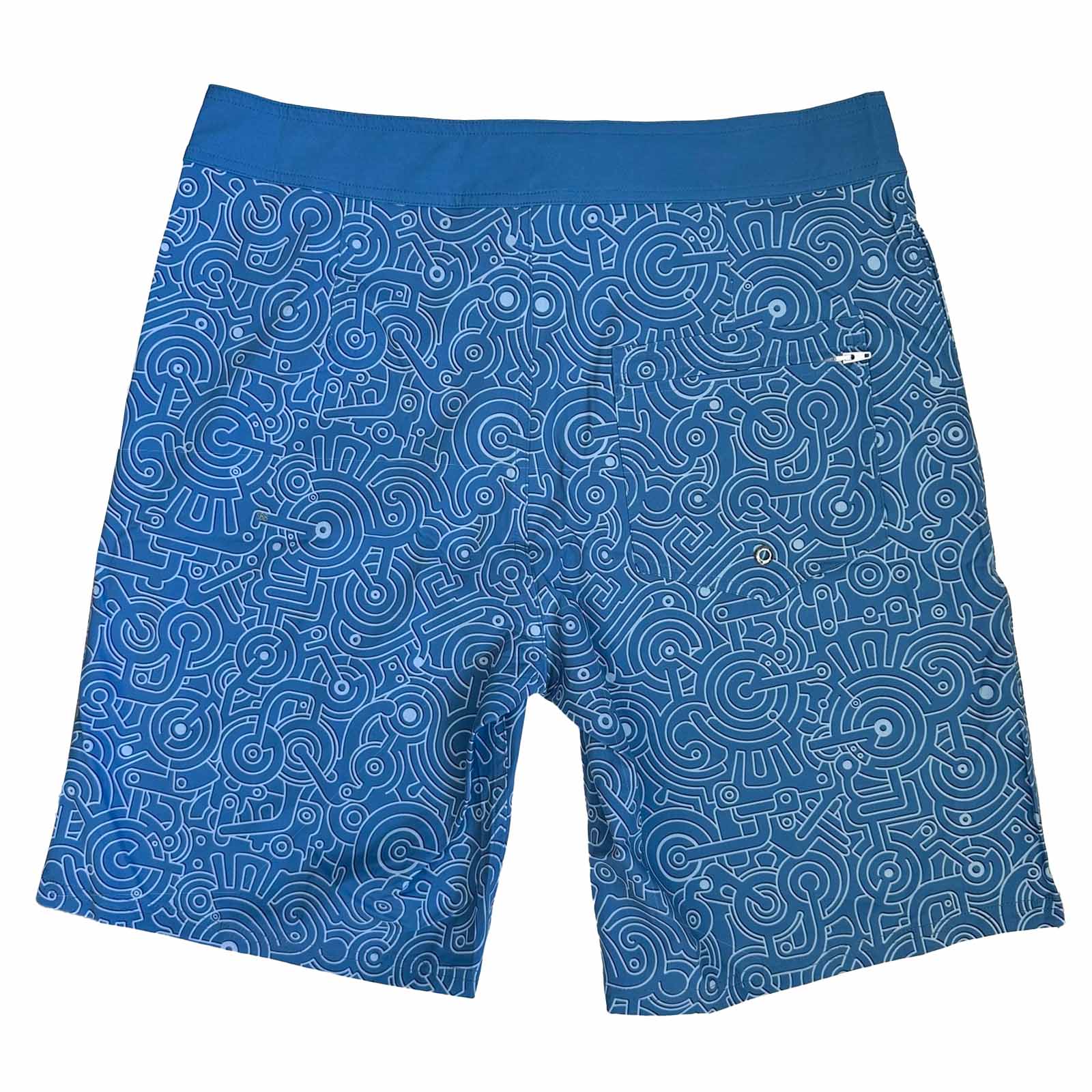 Mens Surfer Boardies from Recycled Plastic Bottles, Cogs print back.