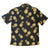 South Beach Boardies Men's Cubano Shirt made from Eucalyptus Tencel in Gold Pineapples print, back view
