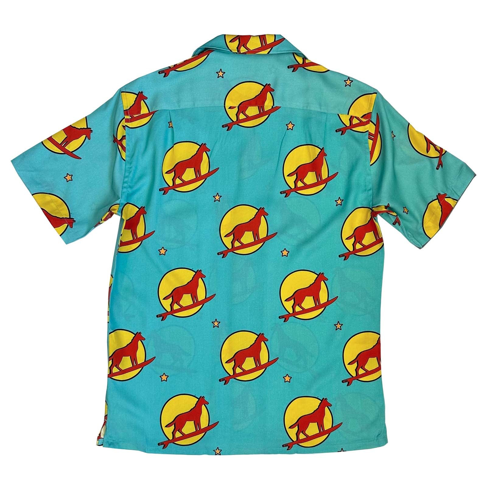 Cubano Shirt made from Eucalyptus Tencel in Surfing Sunset Dingo print, front copy.jpg