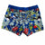 South Beach Boardies Women's Stretchy Shorts made by South Beach Boardies from recycled plastic bottles, Djiti Djiti Willy Wagtail, back view