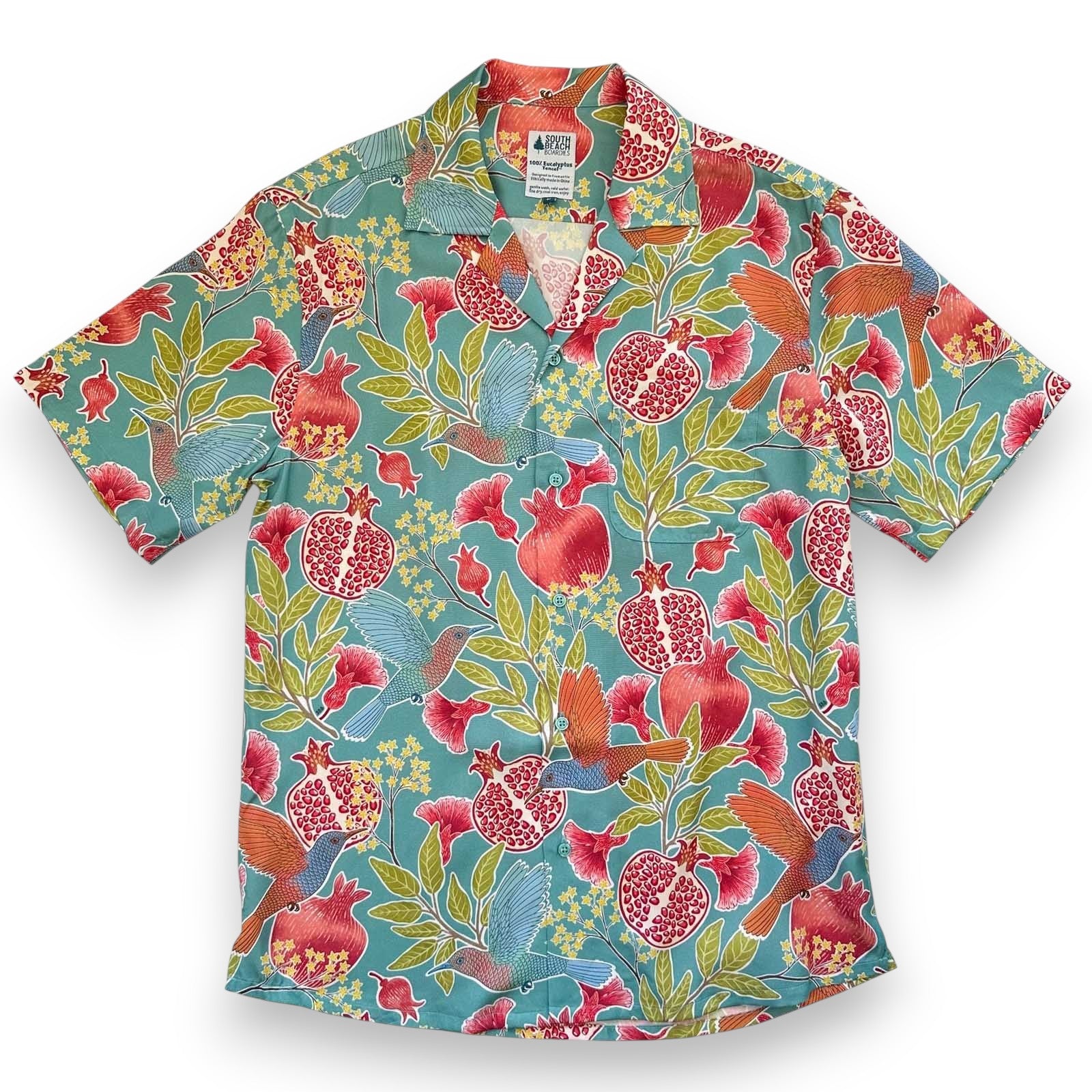 Men's Cubano Shirt: Pomegranate