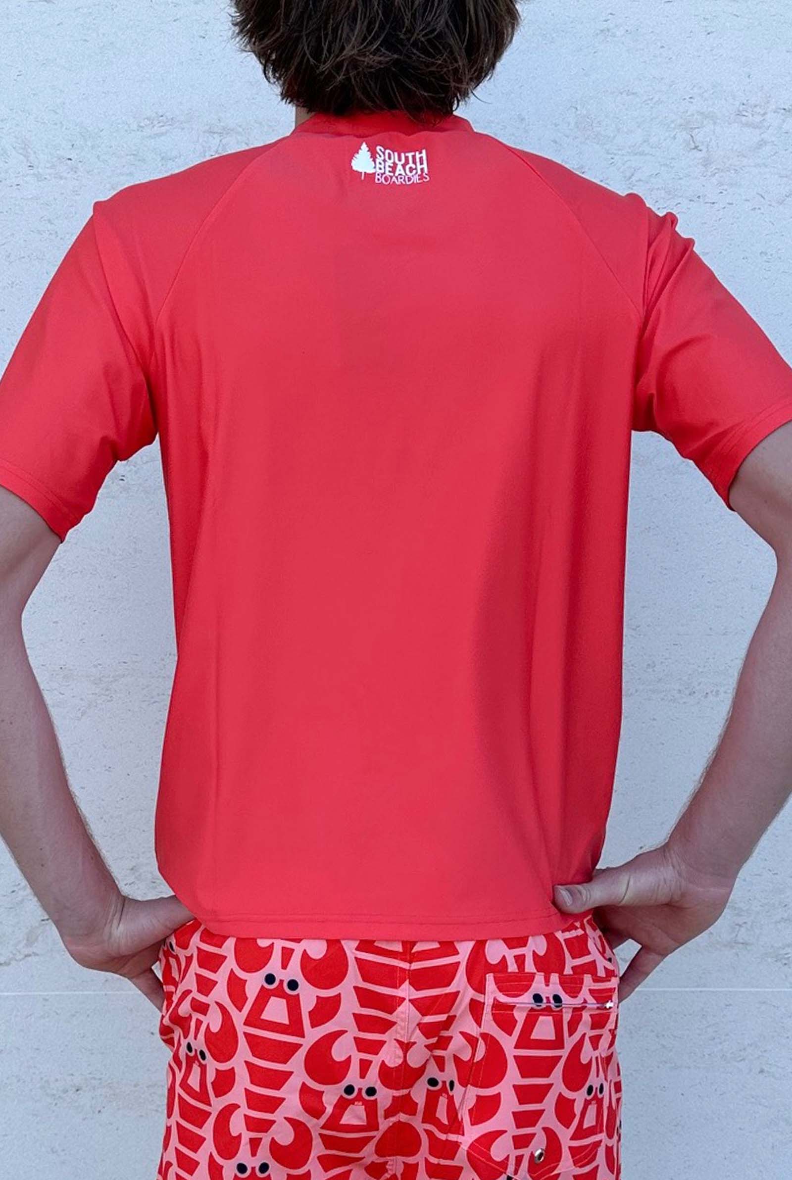South Beach Boardies Men's Recycled Rashie UPF50+ CITRUS, back view