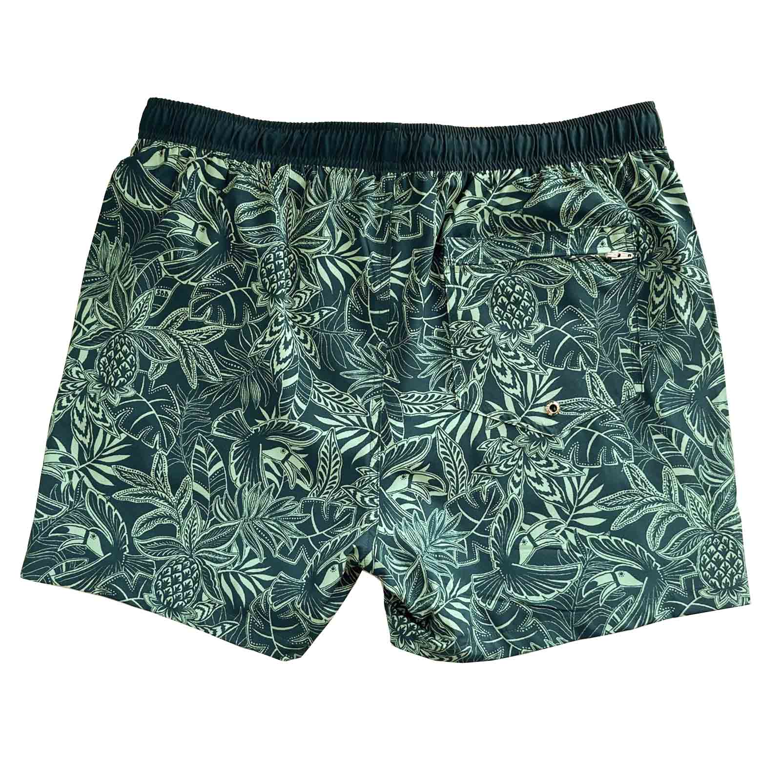 South Beach Boardies Men's Stretchy Trunks made from recycled plastic bottles, Tropics back view