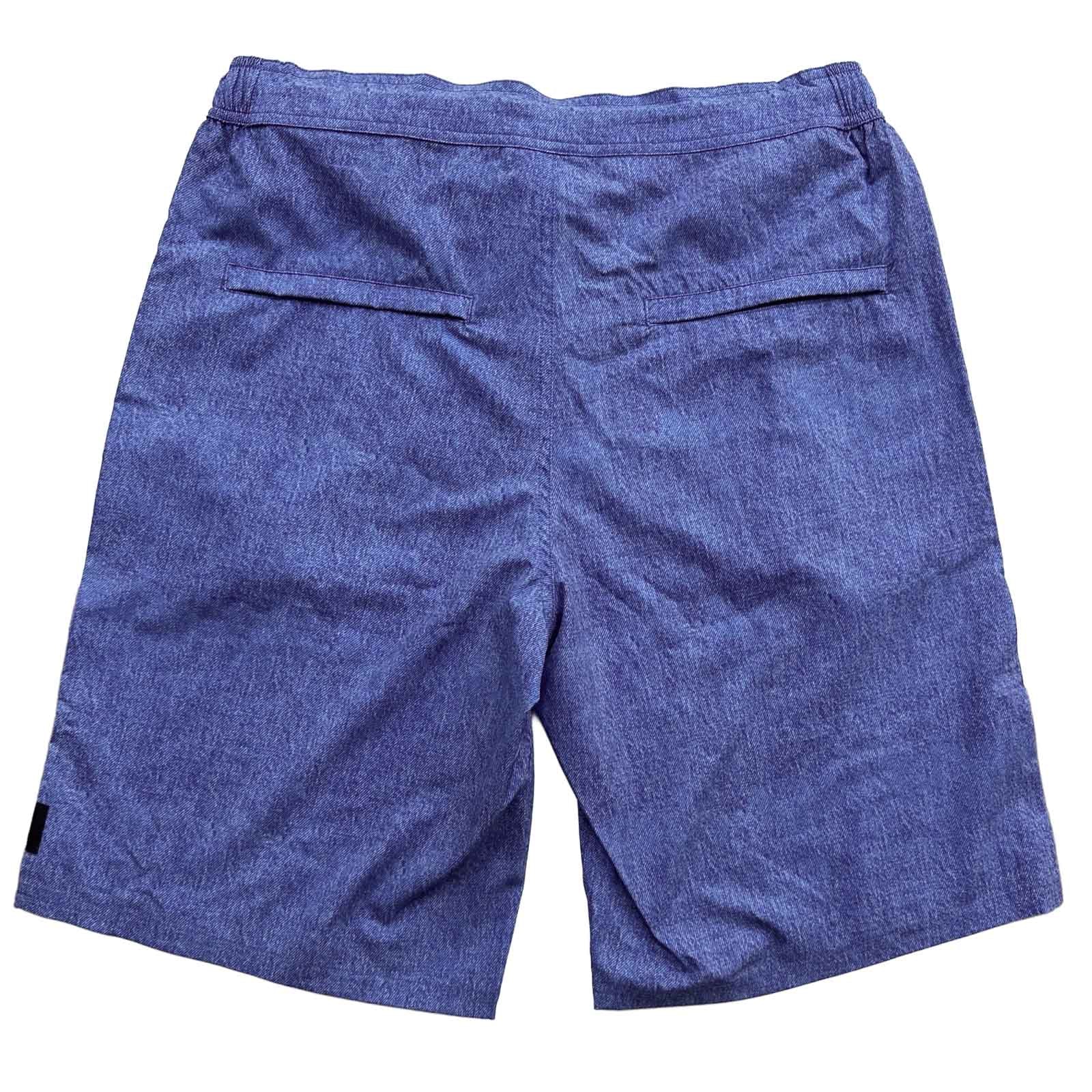 South Beach Boardies Mens Surf Jorts Mid Blue denim made from recycled plastic bottles back view