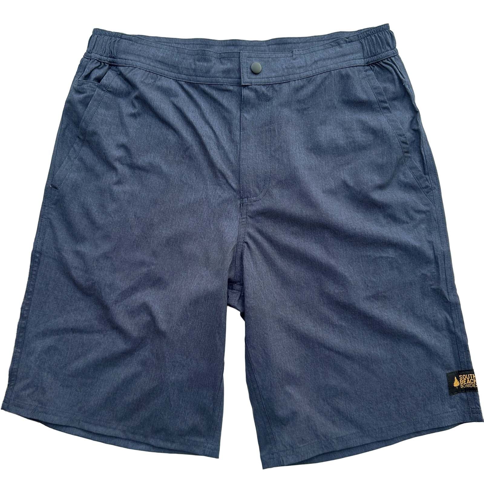 South Beach Boardies Mens Surf Jorts Charcoal denim made from recycled plastic bottles copy front view