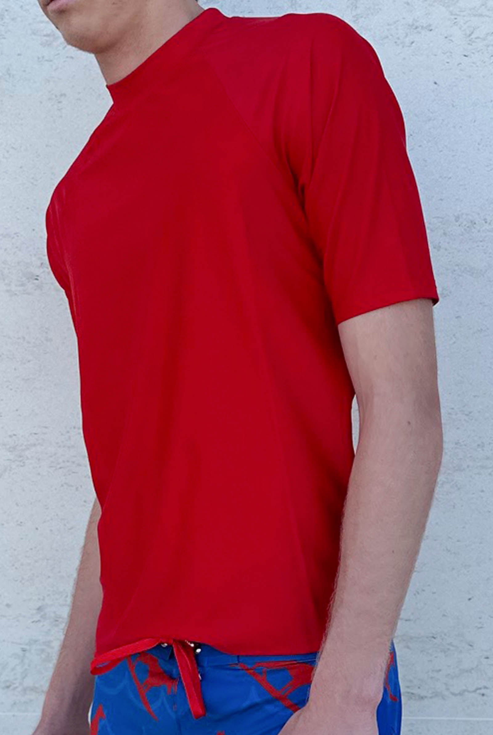 South Beach Boardies UPF50+ Recycled Rashie, Dingo Red colour, side angle