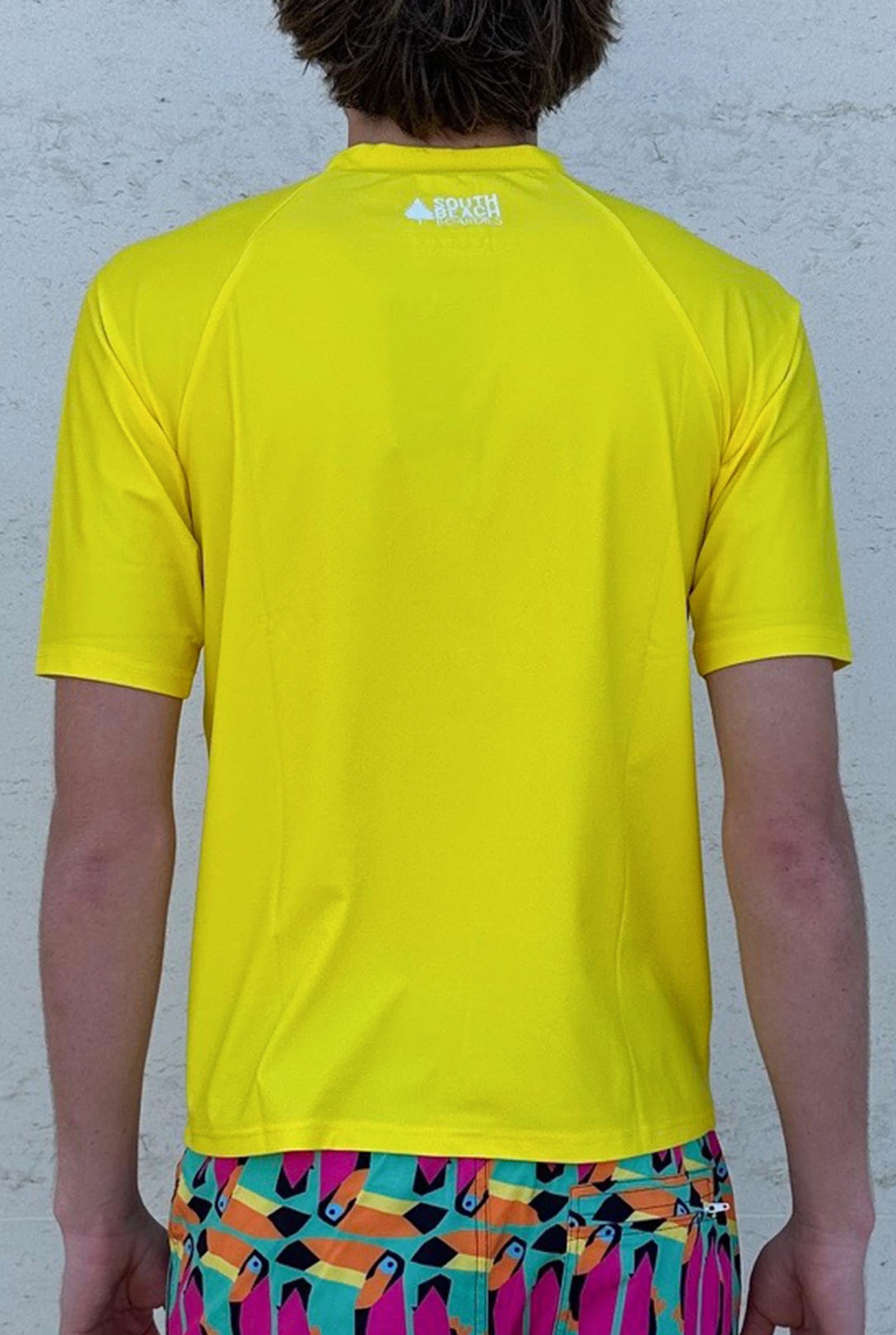South Beach Boardies UPF50+ Recycled Rashie, Sunshine colour, back view