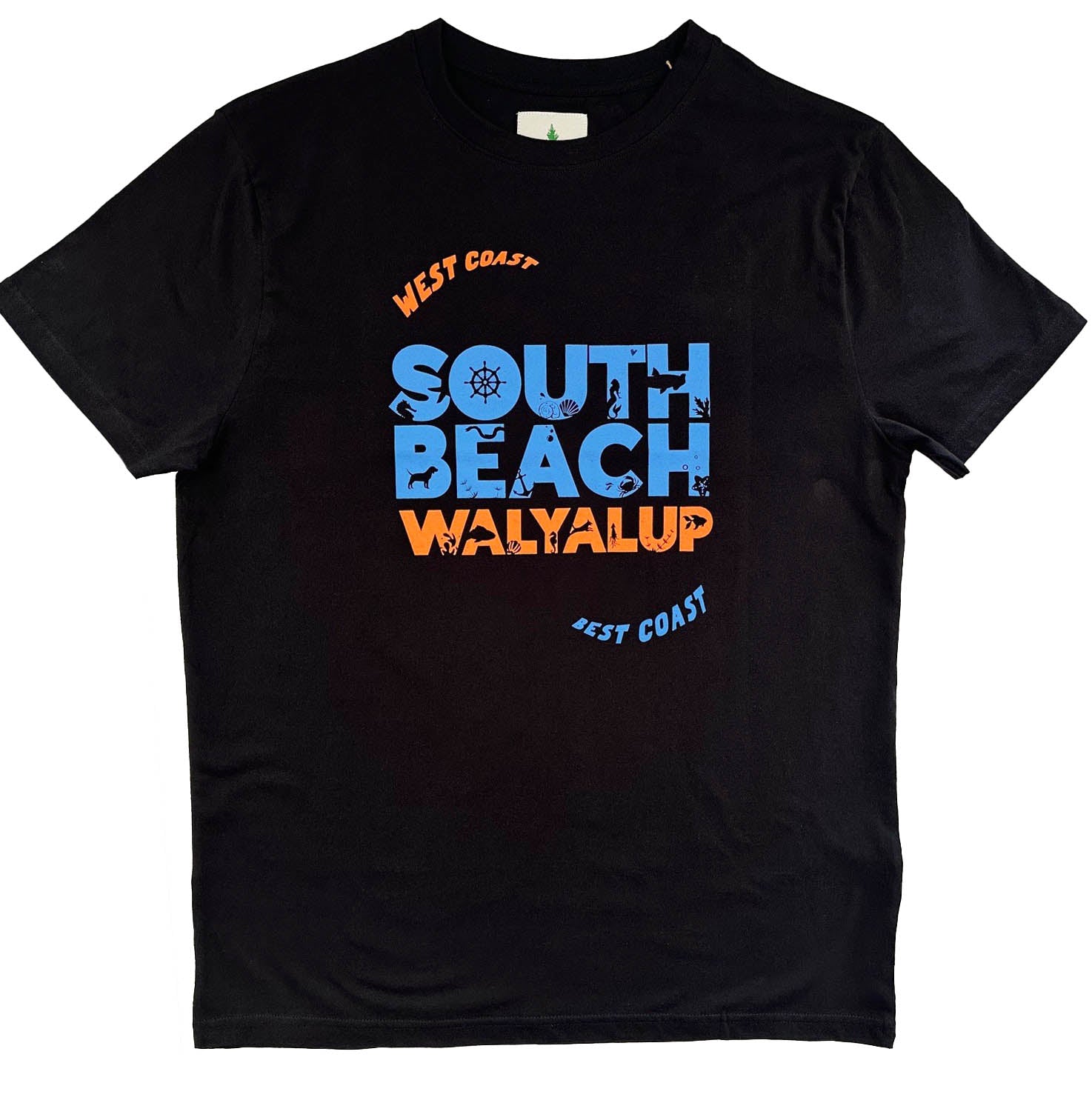 South Beach Boardies Walyalup Black Mens Organic Cotton T-shirt