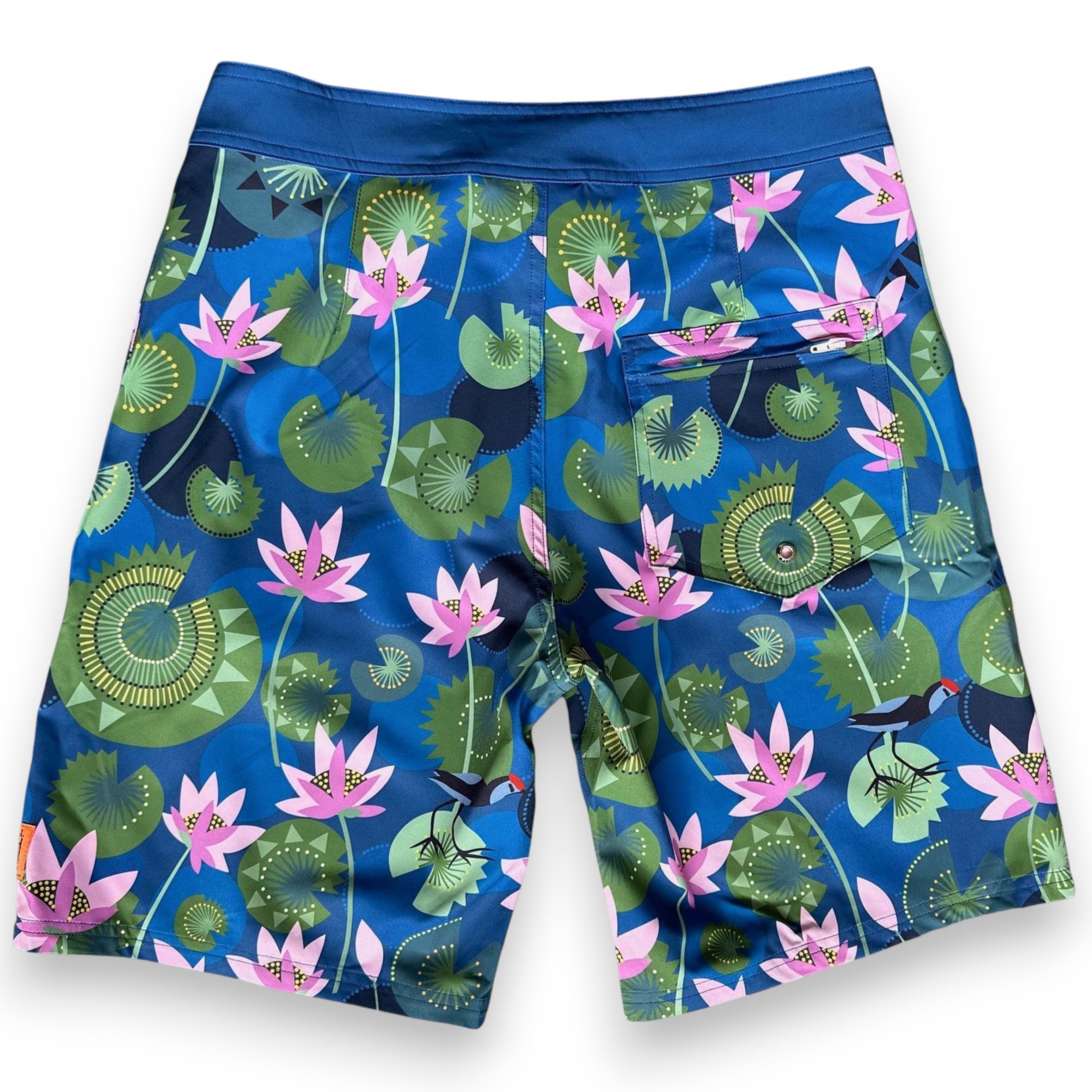 Mens Surfer Boardies from Recycled Plastic Bottles, Crocodile, front.