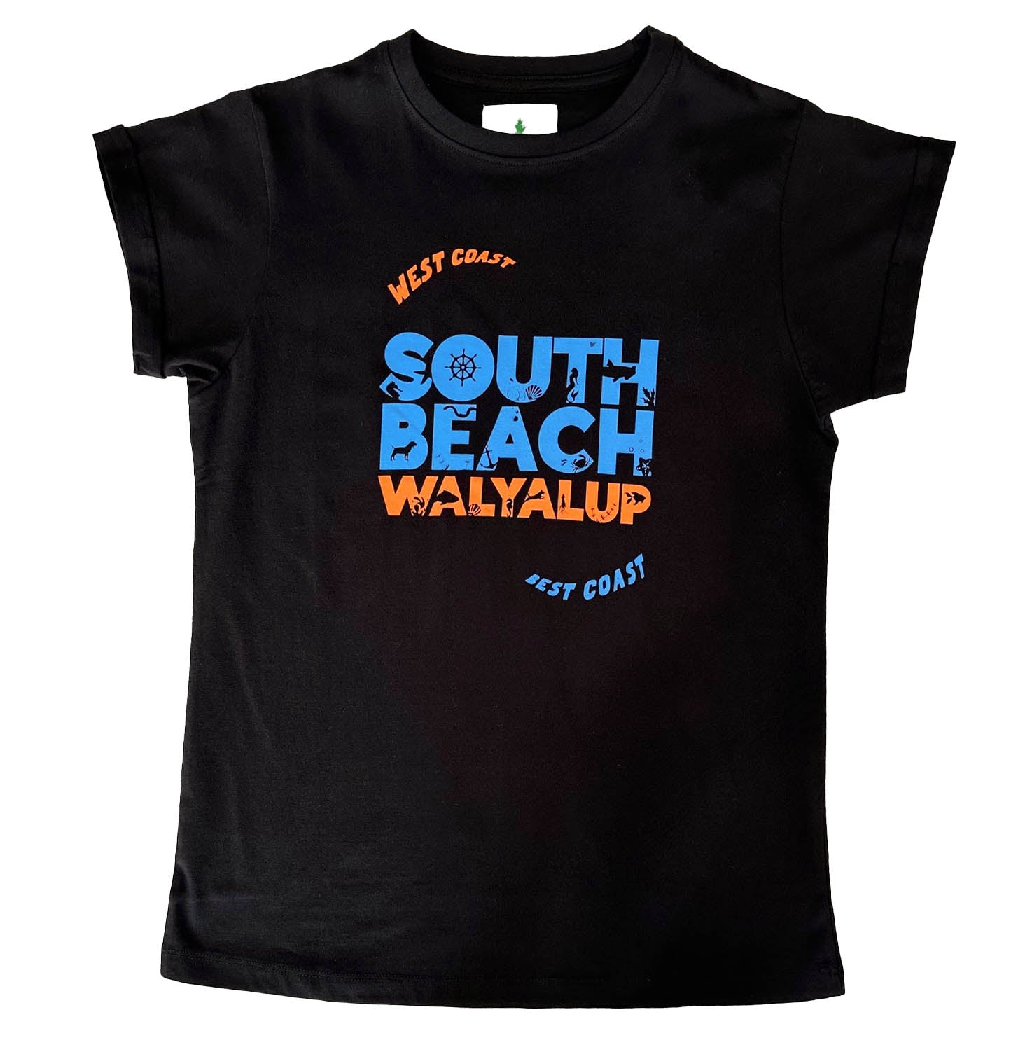 womens blacks south beach walyalyp fremantle organic cotton tshirt