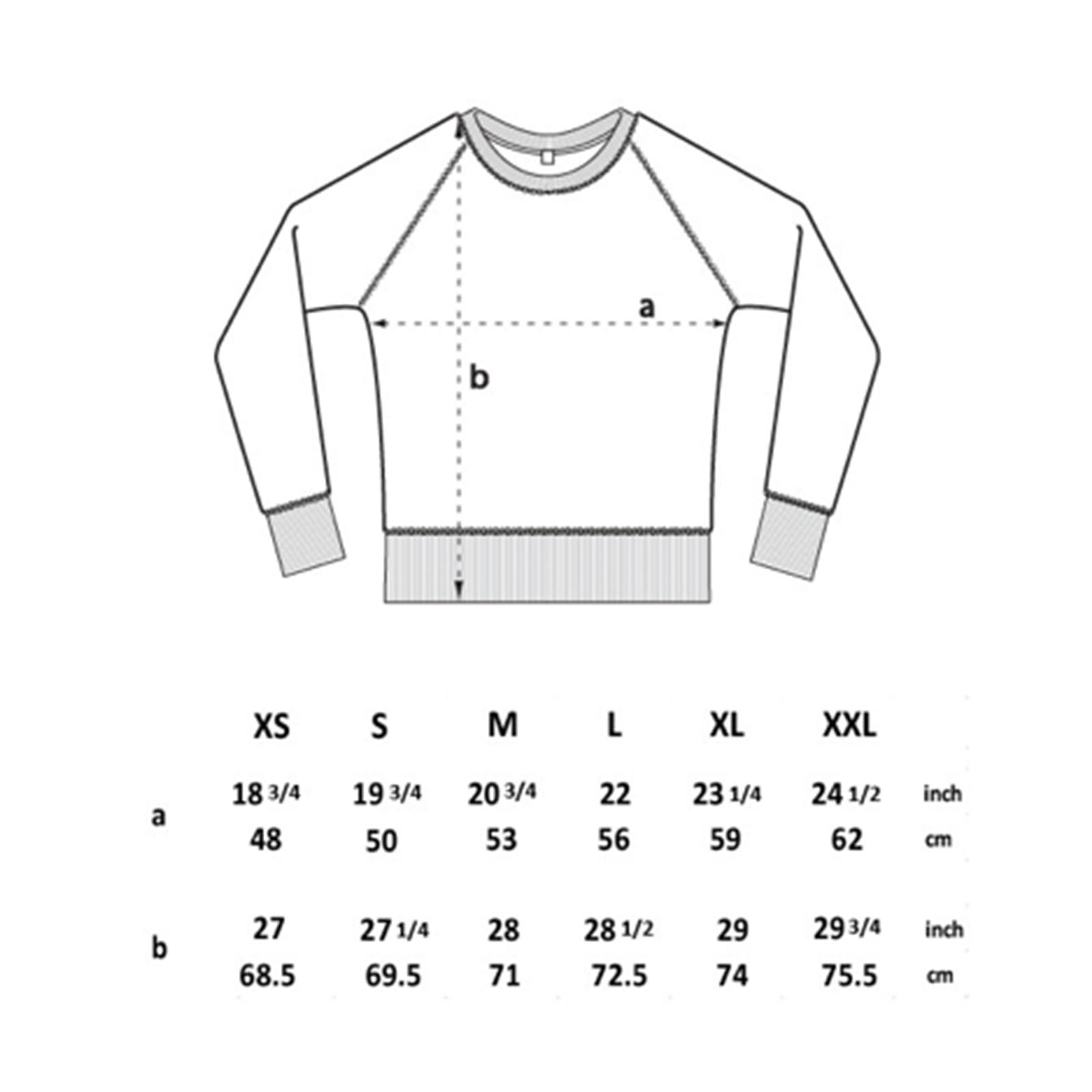 100% Recycled Sweatshirts by South Beach Boardies. size chart