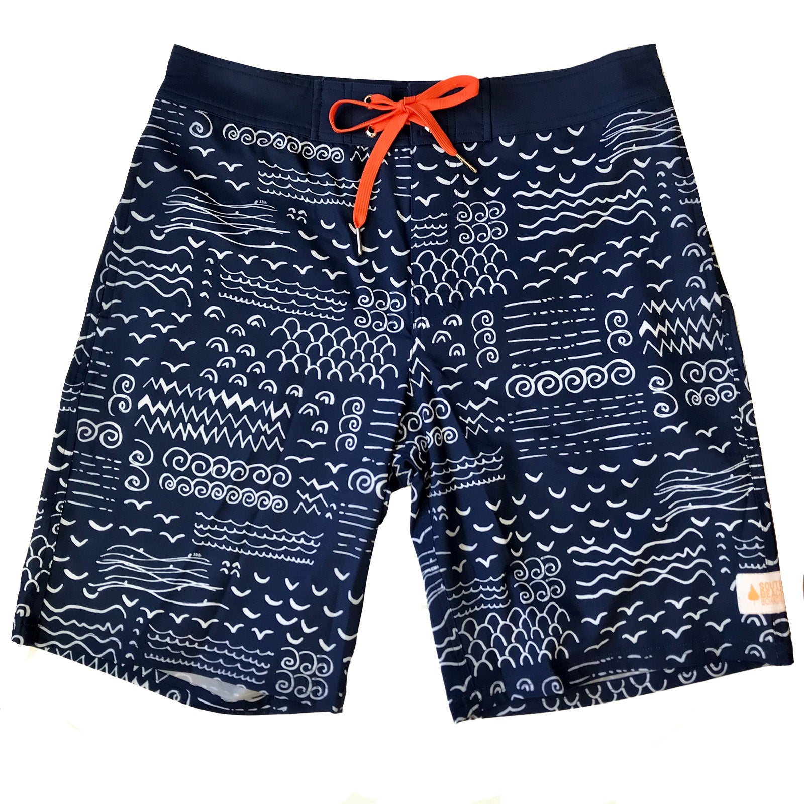 South Beach Boardies Men's Surfer in Drift print, made from recycled plastic bottles, front