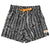 Kids Retro Trunks in Tribal, made from recycled plastic bottles by South Beach Boardies. front