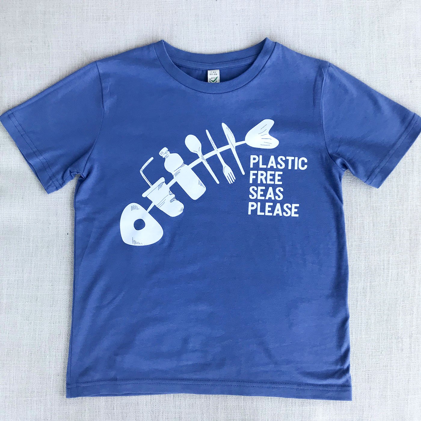 Kids South Beach Boardies Fish T-shirt Front Plastic Free Seas Please