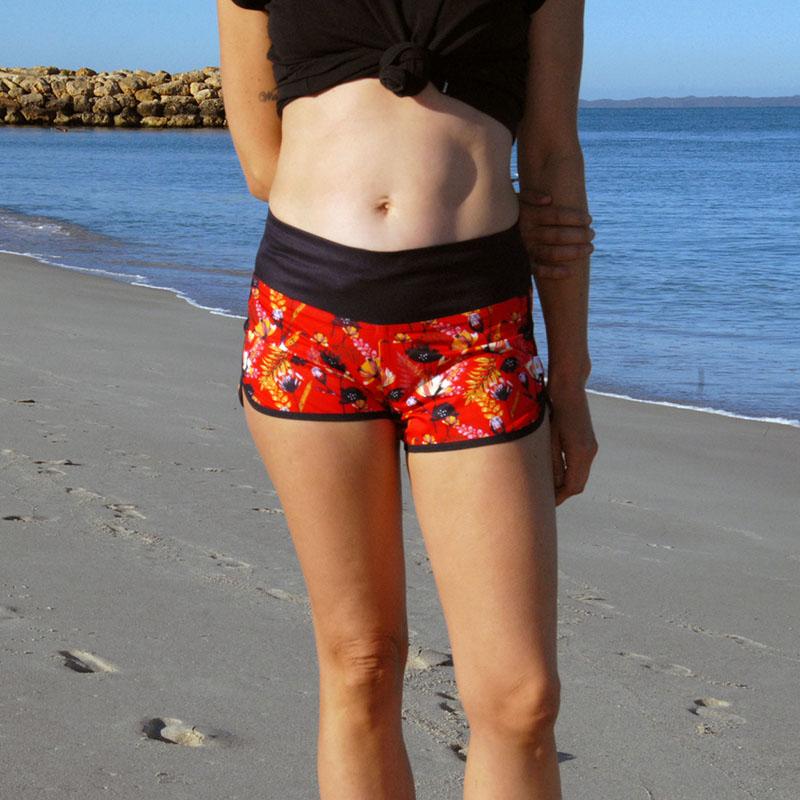 SBB Womens Cute Butt Boardies recycled Garden Party front view