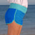 SBB Womens Cute Butt Boardies from recycled plastic in Sea Stripe, side view close up