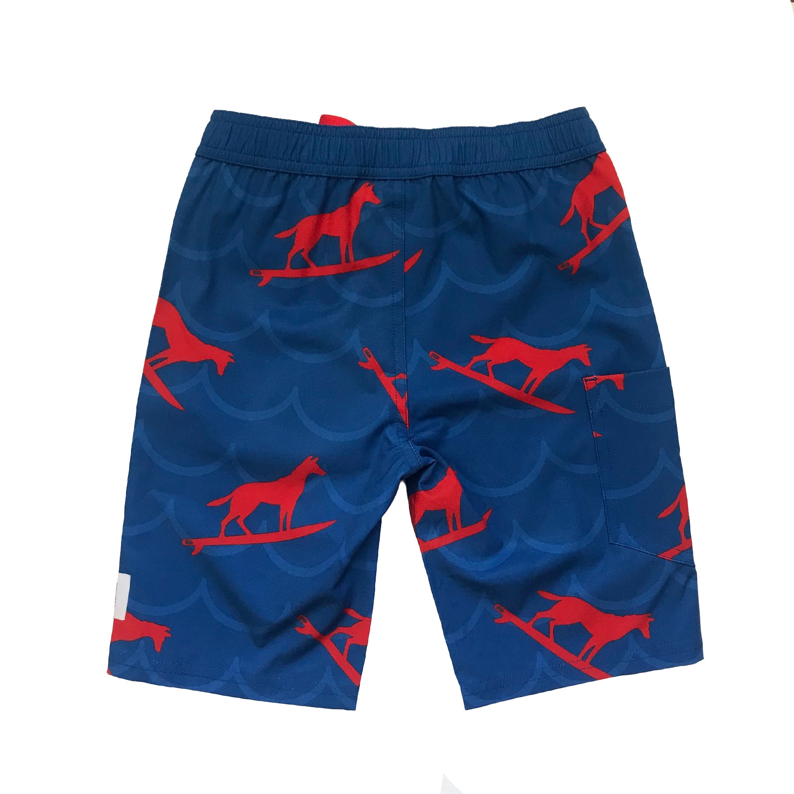 South Beach Boardies Kids Long Board Shorts in Dingo 3.0 print made from recycled plastic bottles, back