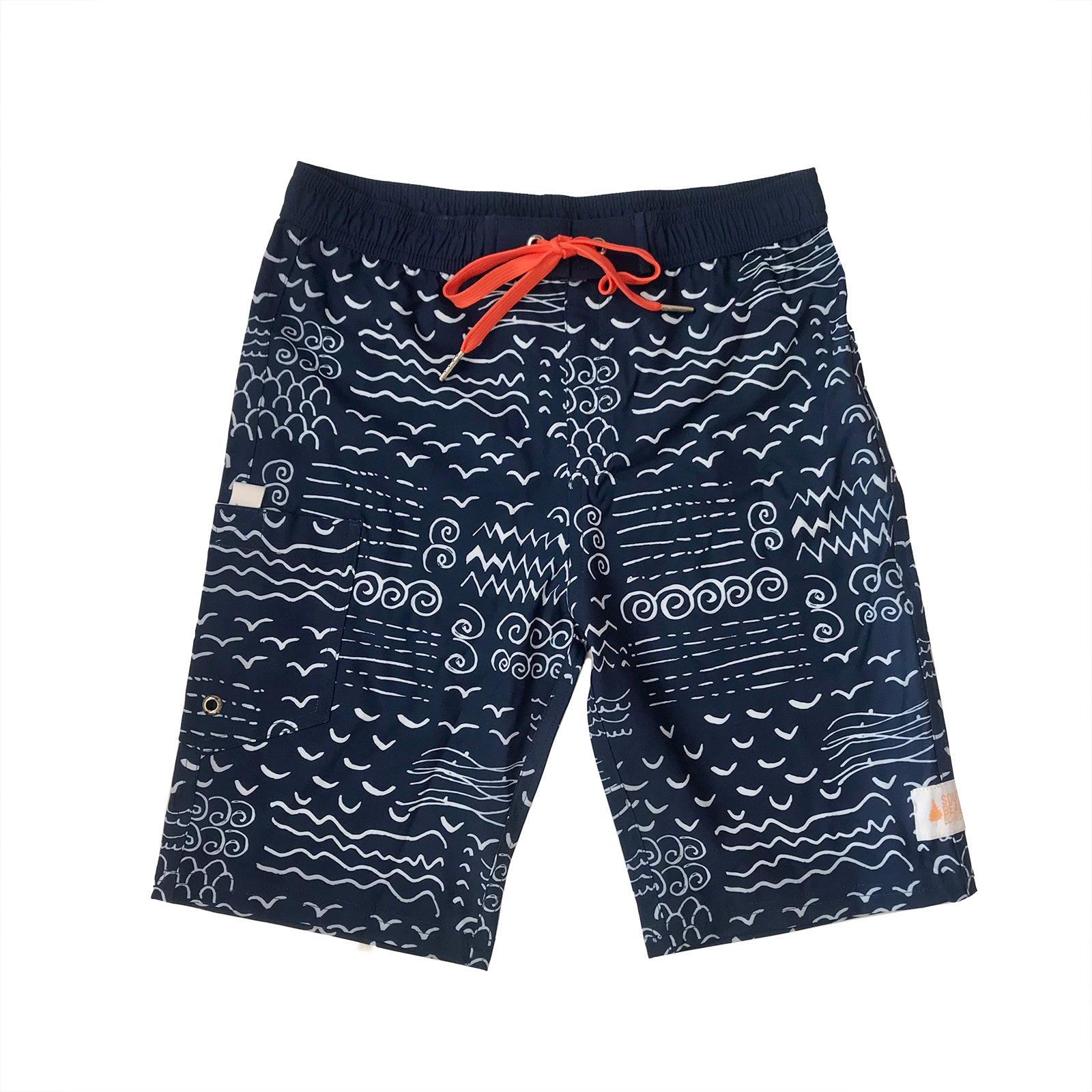 South Beach Boardies Kids Long Board Shorts in Drift print made from recycled plastic bottles