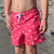 South Beach Boardies Kids Retro Trunks made from recycled plastic bottles, I Love Dragonflies, at the beach