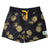 South Beach Boardies Kids Stretchy Trunks made from recycled plastic bottles, Gold Pineapples print, front view
