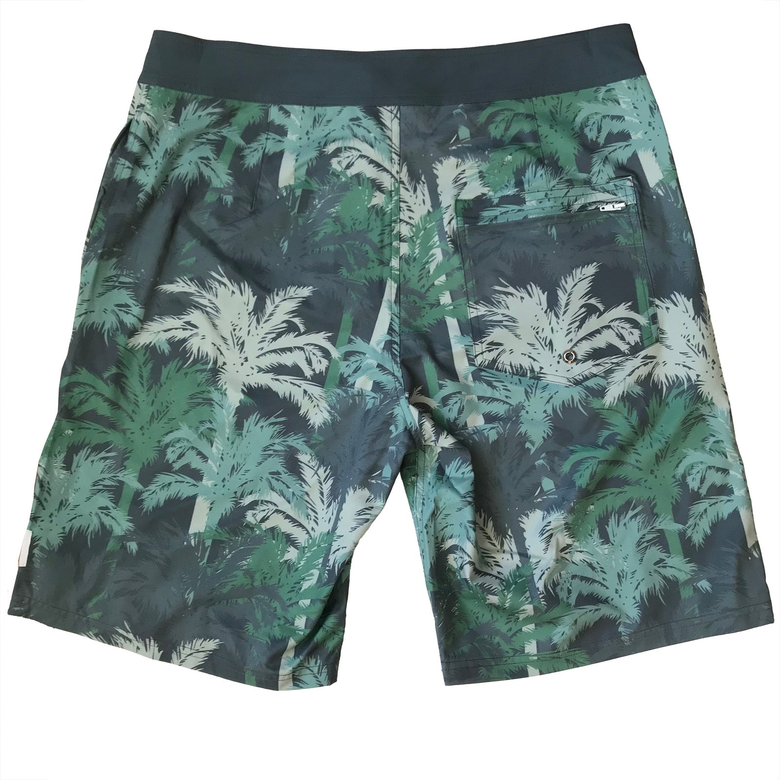 South Beach Boardies Men's Surfer in Palm Springs print, made from recycled plastic bottles, back view