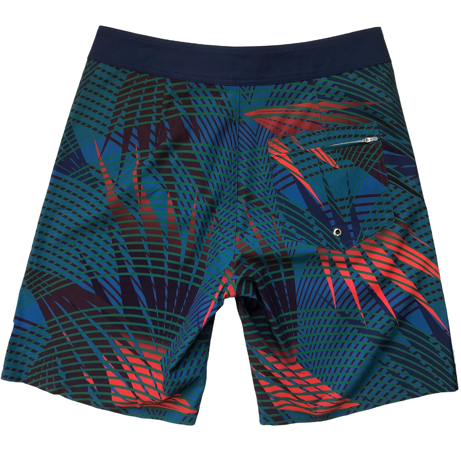 South Beach Boardies Mens Performance boardies made from recycled plastic botles, Frond print, back