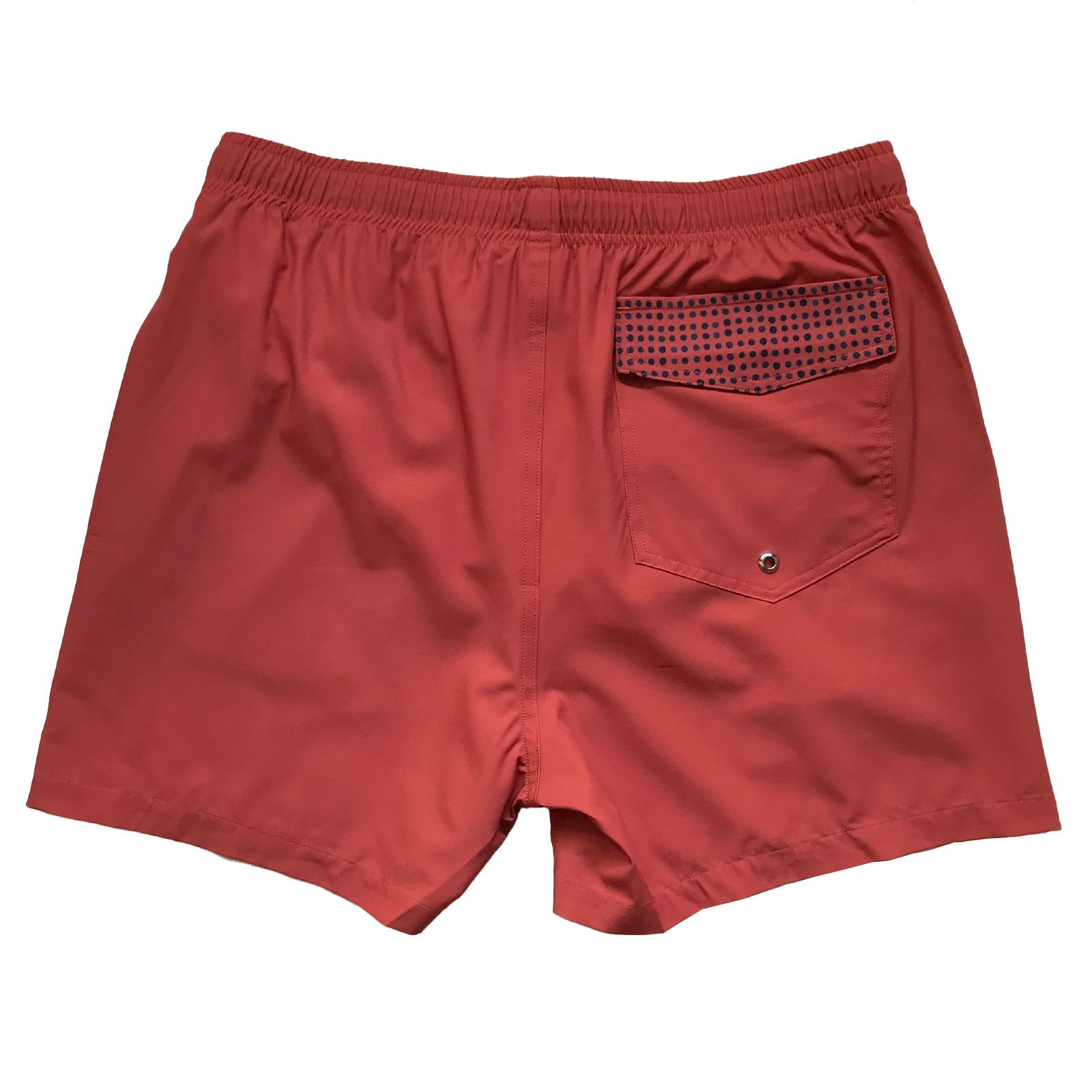 South Beach Boardies Mens Stretchy Solid-Colour Trunks made from recycled plastic bottles, RUST colour, back
