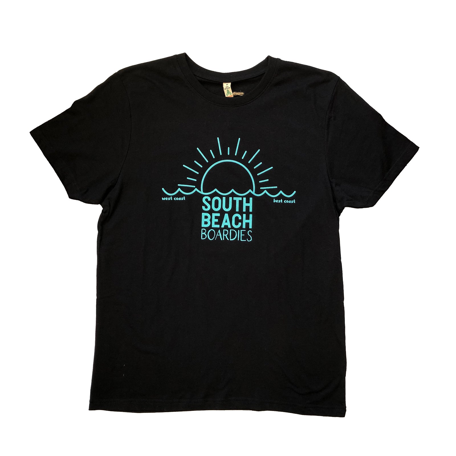South Beach Boardies Sunset West Coast Best Coast T-shirt, 100% recycled and ethically-made