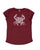 South Beach Boardies Women's 100% Recycled Burgundy T-shirt Ocean Pollution Makes Me Crabby, front.jpg