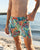 South Beach Boardies recycled sustainable Mens Stretchy Trunks in Jungle Brothers, close up