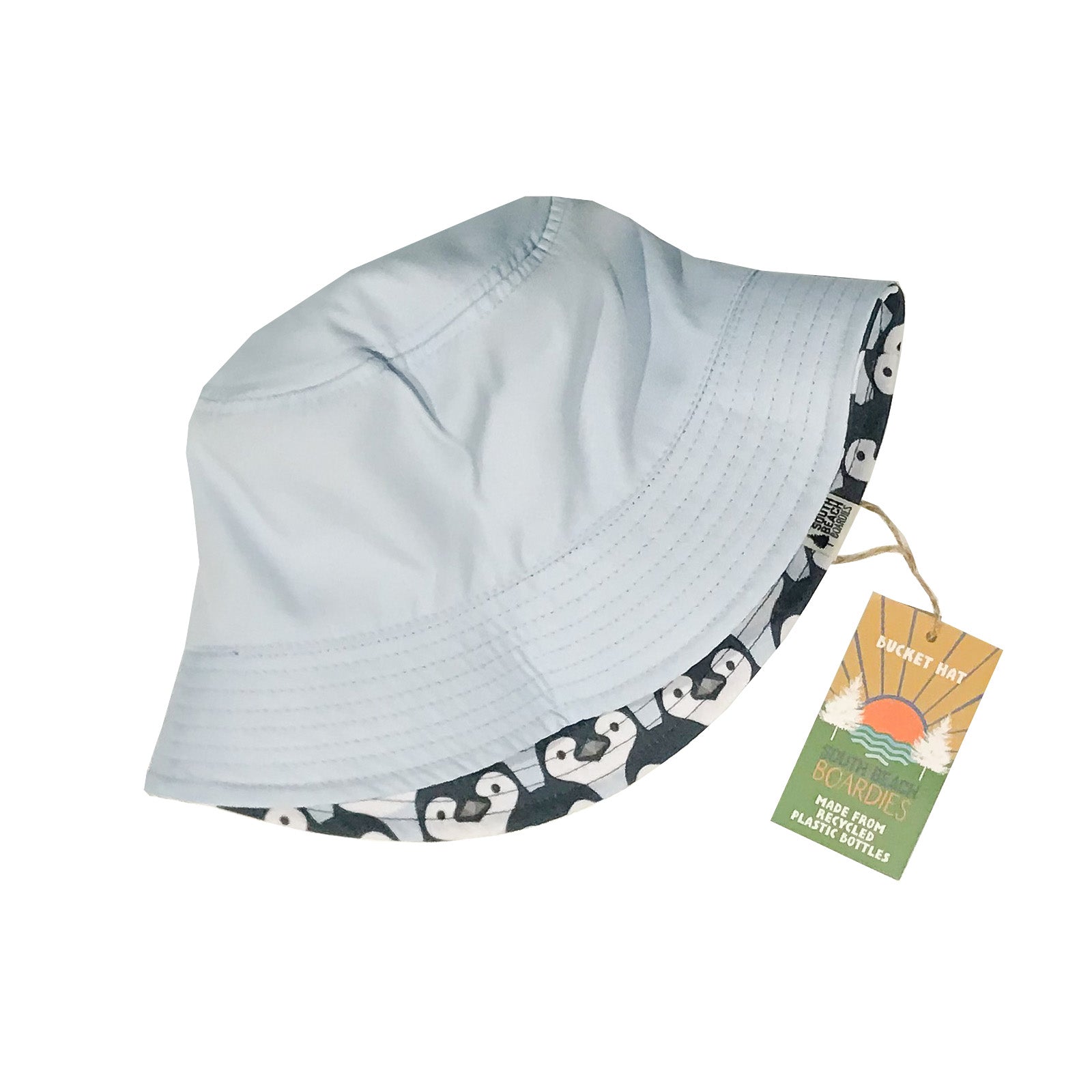 Reversible Recycled Bucket Hat: Penguin