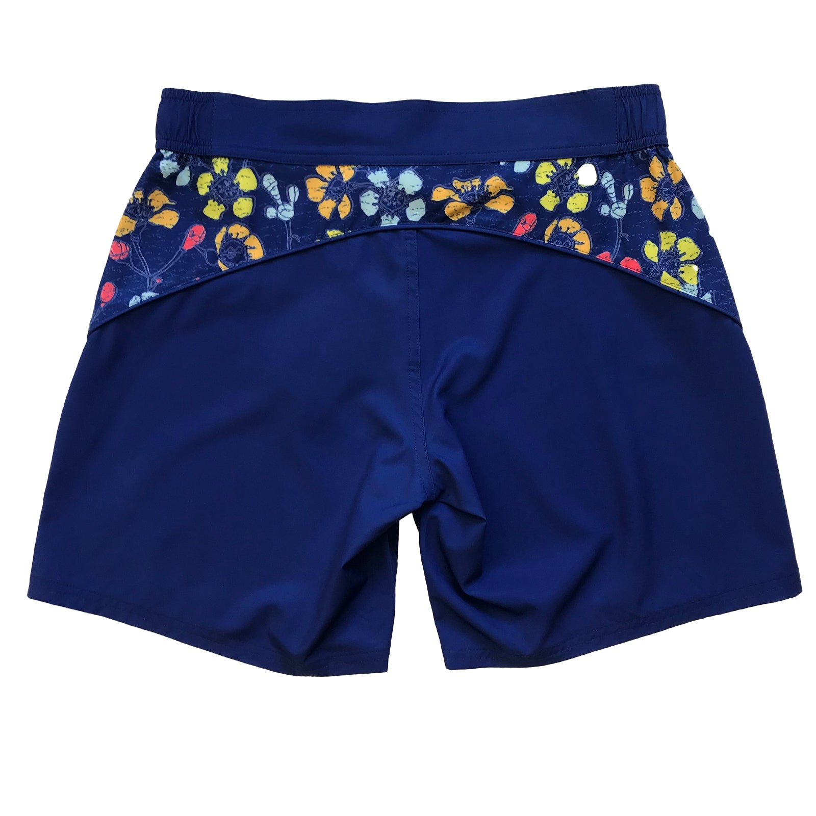 South Beach Boardies sustainable Women's Mid-Length Boardies made from recycled plastic bottles, Geraldton Wax print, front