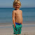 Boy wearing South Beach Boardies recycled plastic Unisex Kids Going Out Boardies in Shipping Lanes