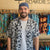 Artist Braden Cotterill wearing Yanu WInja Cubano Shirt, a collaboration between South Boardies and Yungurra Creations