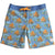 Mens Surfer Boardies from Recycled Plastic Bottles, Nice Bird print front 