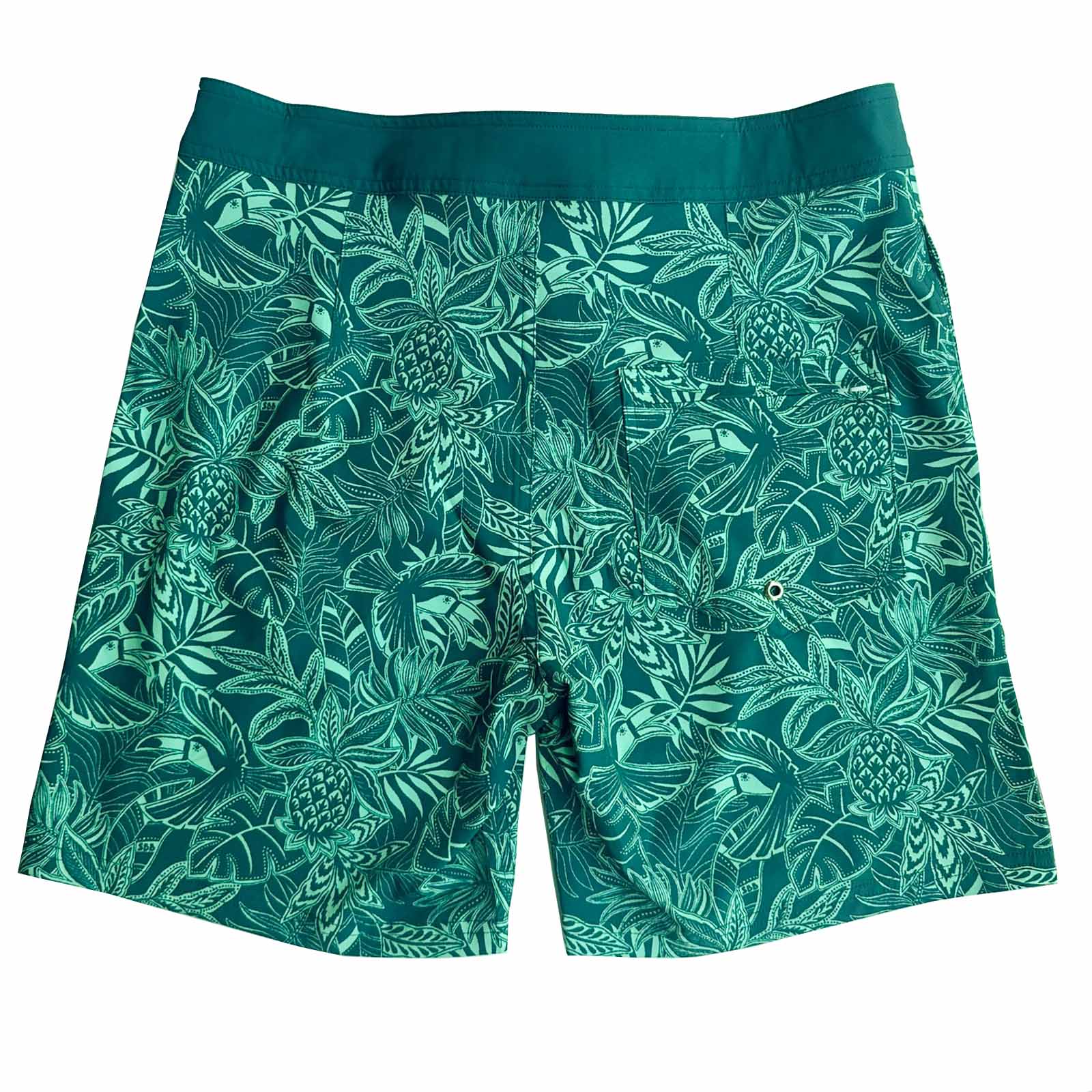 Mens Surfer Boardies from Recycled Plastic Bottles, Tropics print back view