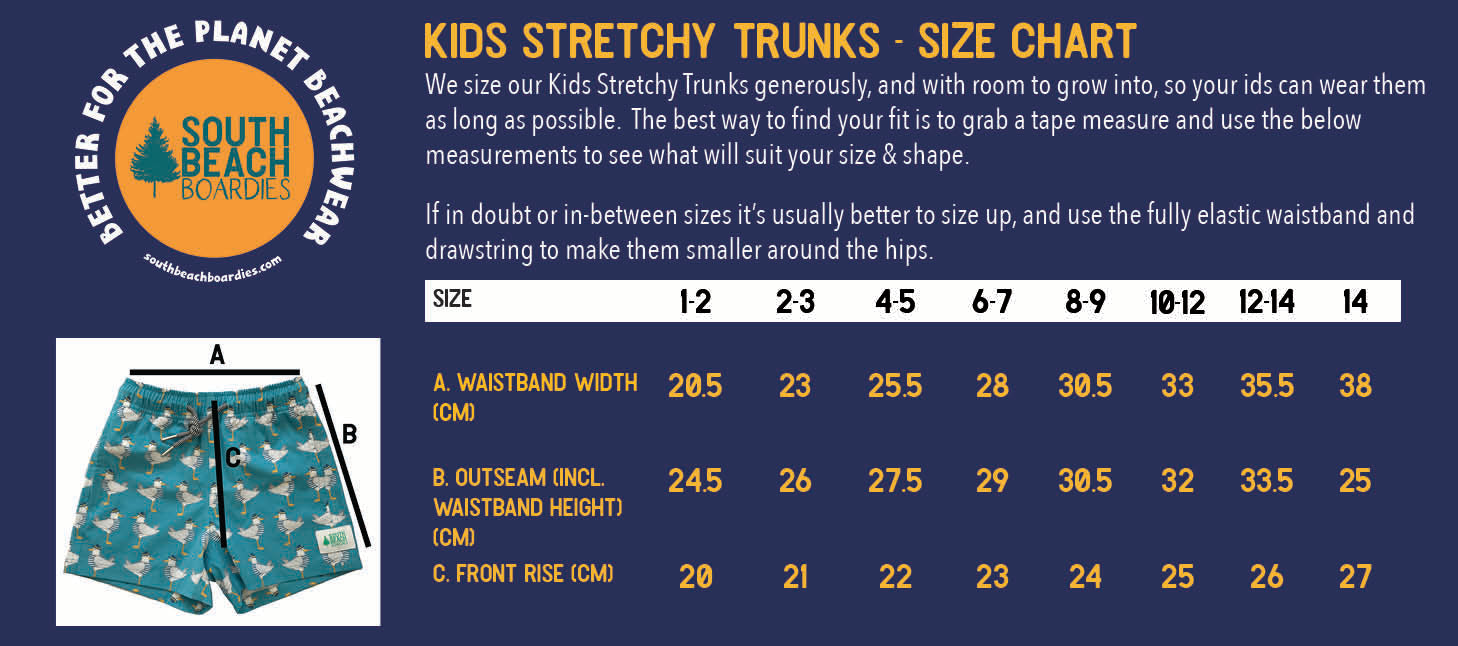 souyh beach boardies recycled plastic bottles kids size chart