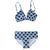 SBB WOMENS Matching Bikini and Bottoms FROM RECYCLED PLASTIC BOTTLES Peacock Blue print