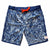 South Beach Boardies Kids Piping Board Shorts in Wild print made from recycled plastic bottles, front