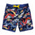 South Beach Boardies Kids Piping Board Shorts in Year of the Dragon print made from recycled plastic bottles, front view