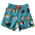 South Beach Boardies Kids Stretchy Trunks made from recycled plastic bottles, Sushi Sushi print, front view.