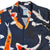 South Beach Boardies Men's Cubano Shirt made from Eucalyptus Tencel in Feeling Koi print,close up of collar