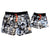 South Beach Boardies Men's Stretchy Trunks made from recycled plastic bottles, Dogs are the best people print, matching kids and dads boardies