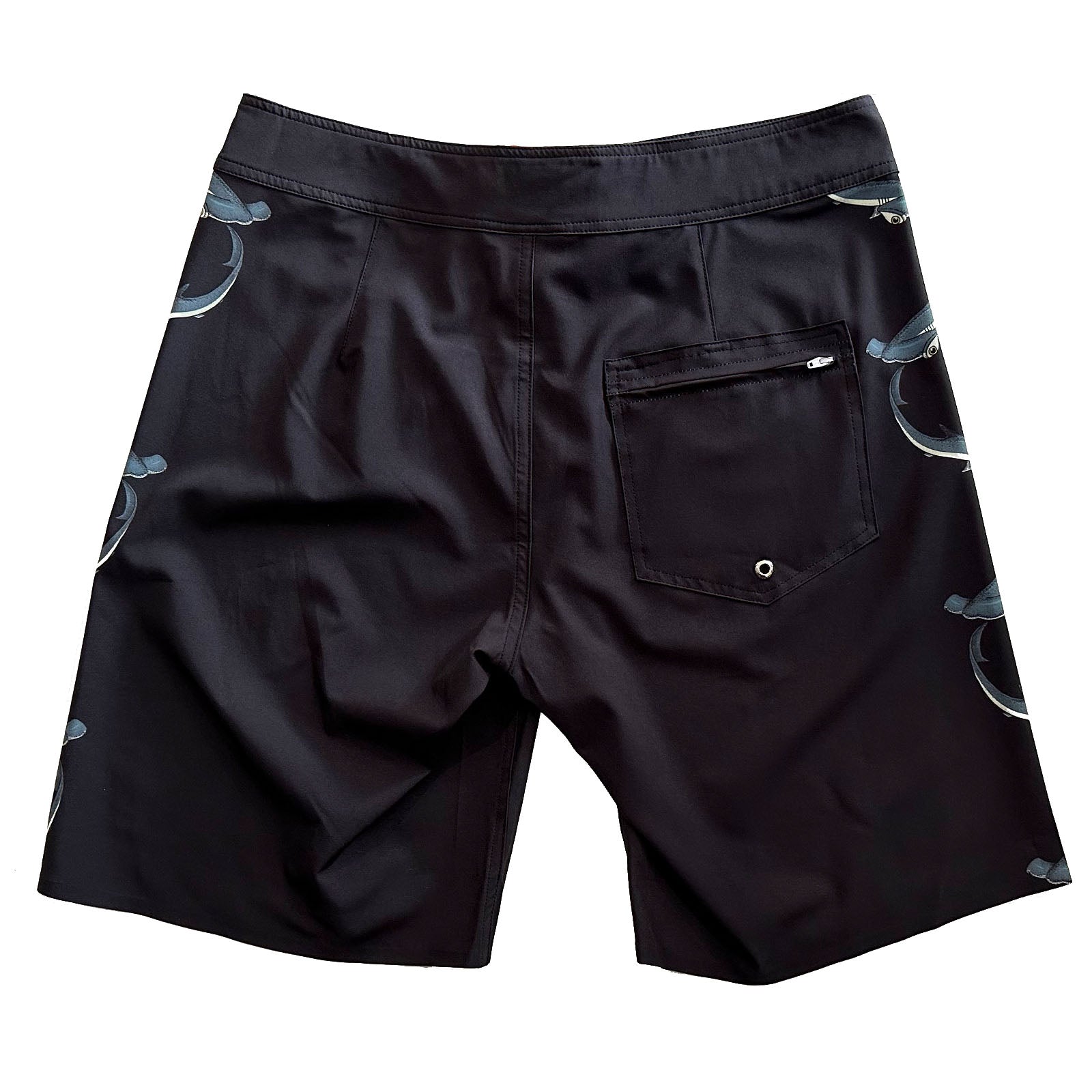South Beach Boardies Mens Performance boardies made from recycled plastic bottles, Hammerhead print, back