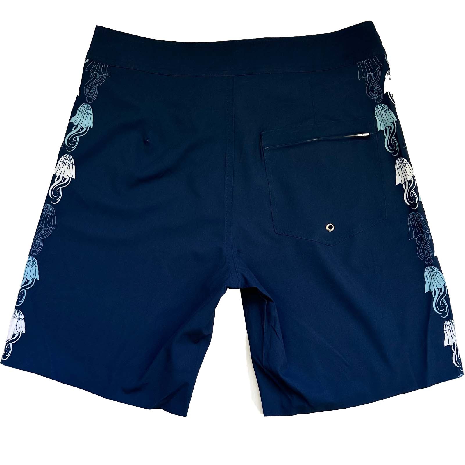 South Beach Boardies Mens Performance boardies made from recycled plastic botles, Jellyfish print, back