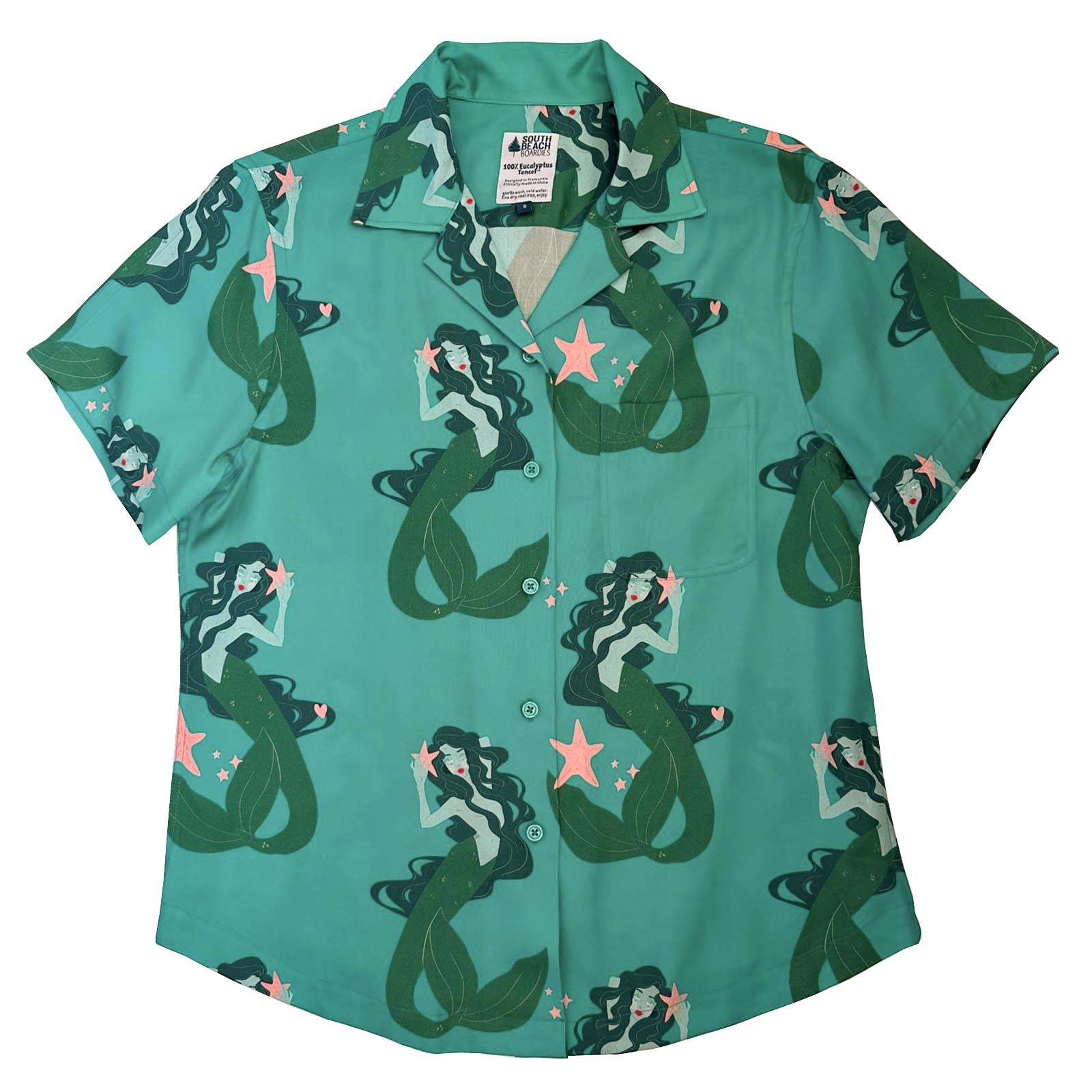 Women's Cubano Shirt: Mermaid
