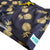 South Beach Boardies Women's Stretchy Shorts in Gold Pineapples, made from recycled plastic bottles, side angle view