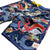 South Beach Boardies Kids Piping Board Shorts in Year of the Dragon print made from recycled plastic bottles, side view