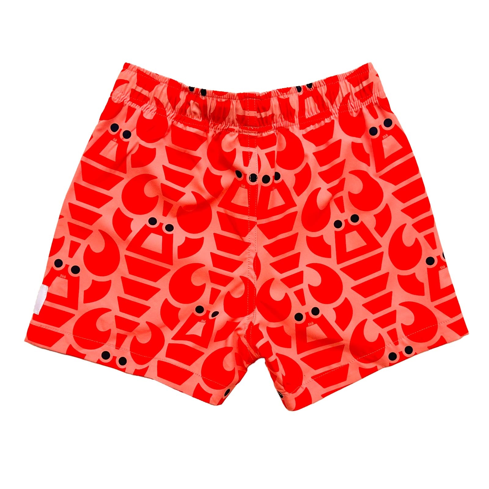 South Beach Boardies Kids Stretchy Trunks made from recycled plastic bottles, Big Red Lobster back view